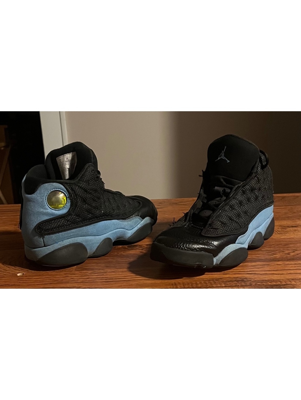 Jordan 13 Retro Black University Blue Kids Size 6Y Sneakers